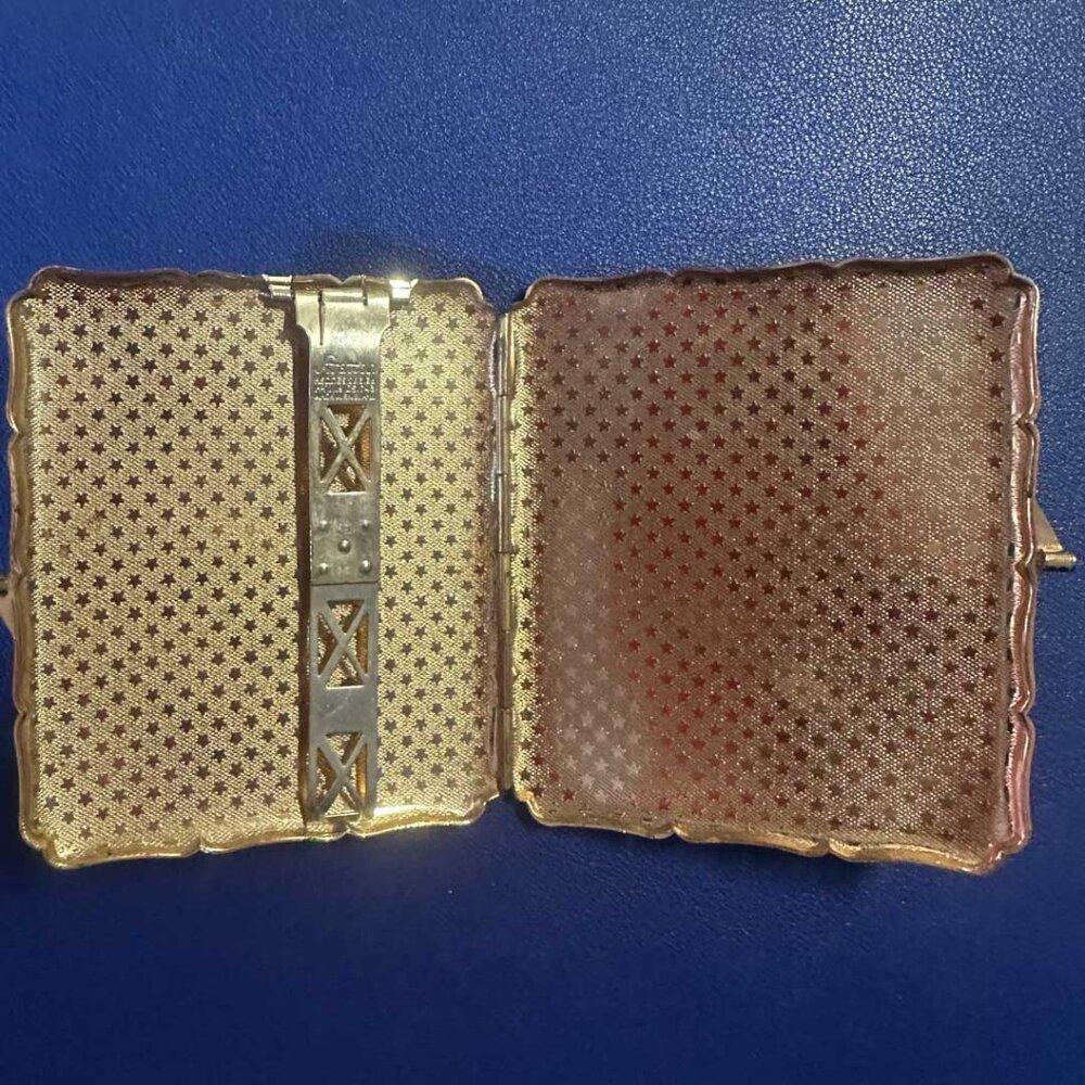 Vintage Stratton England Black Enamel Gold Cigarette Case 1940s 50s Art Deco - Picture 2 of 9